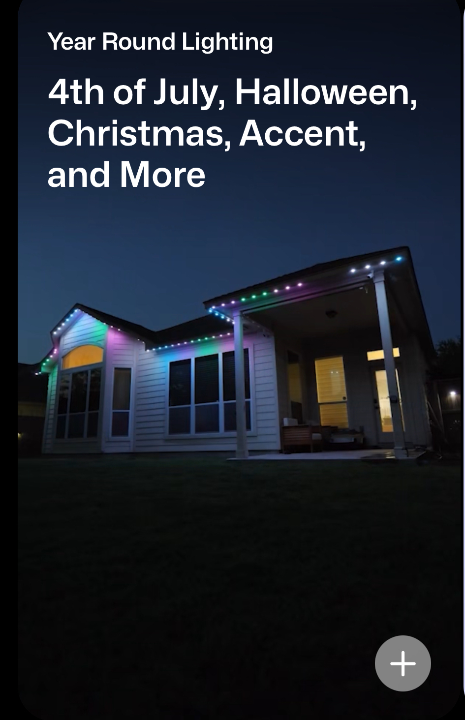 Jellyfish system year-round lighting - decorative roofline outlining only